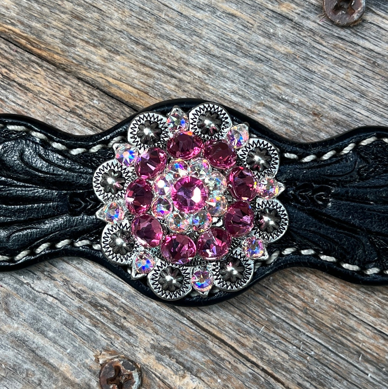 Black Floral Wither Strap #WS109 — view 2