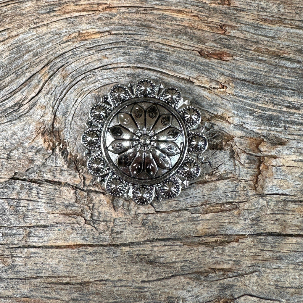 Antique Silver Flower and Berry Concho 1" W226S
