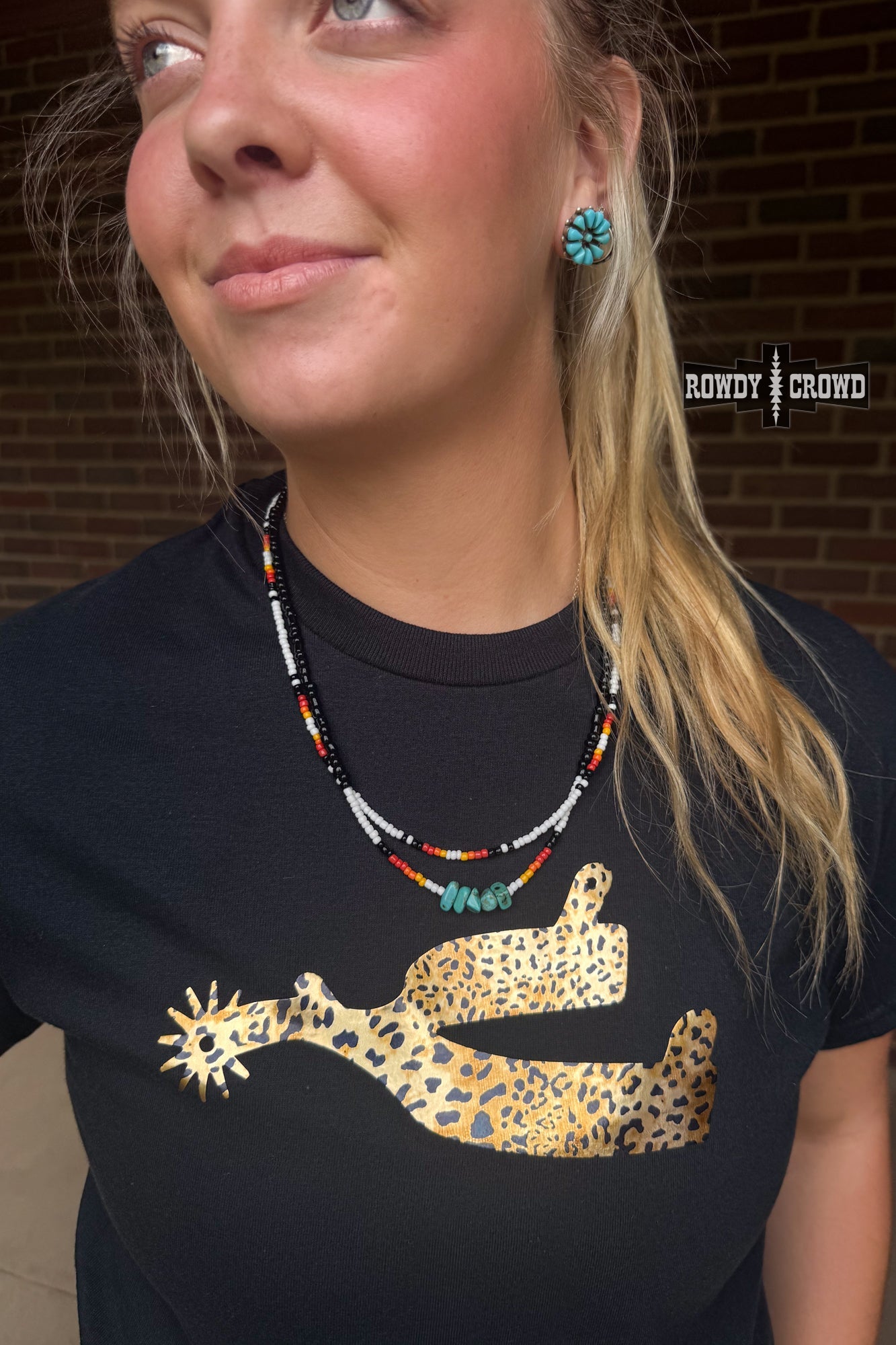 DS Leopard Spur Tee- BLACK by Rowdy Crowd Clothing - product image 3