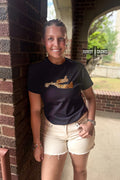 DS Leopard Spur Tee- BLACK by Rowdy Crowd Clothing