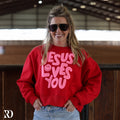 Jesus Loves You Cropped | Crewneck