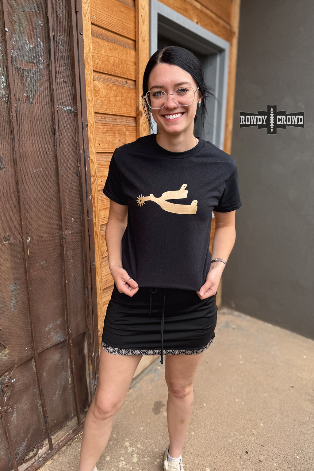 DS Metallic Spur Tee- BLACK by Rowdy Crowd Clothing - product image 2
