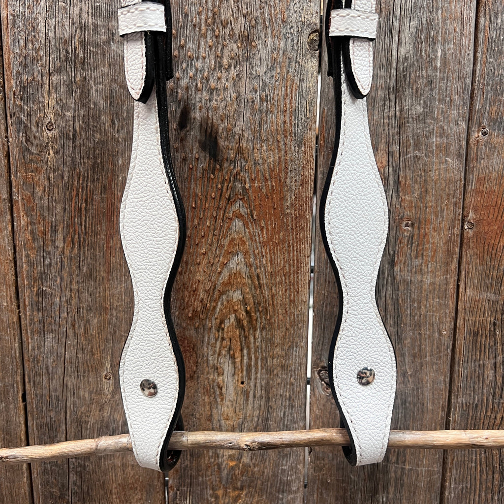White Genuine Leather Scalloped Tack Sets — view 3