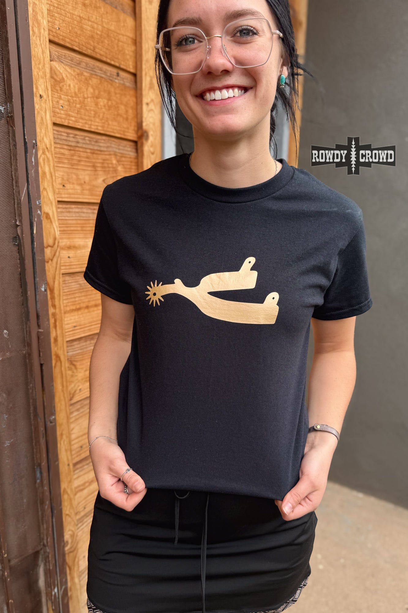 DS Metallic Spur Tee- BLACK by Rowdy Crowd Clothing - product image 4