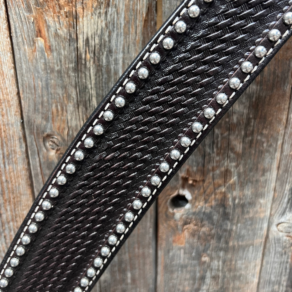 Dark Oil Basketweave with Silver Dots Tack Sets — view 6