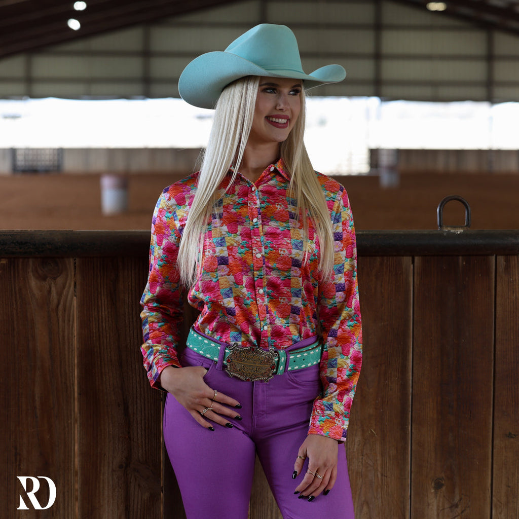 Easter Patch Satin Performance Rodeo Shirt — view 2