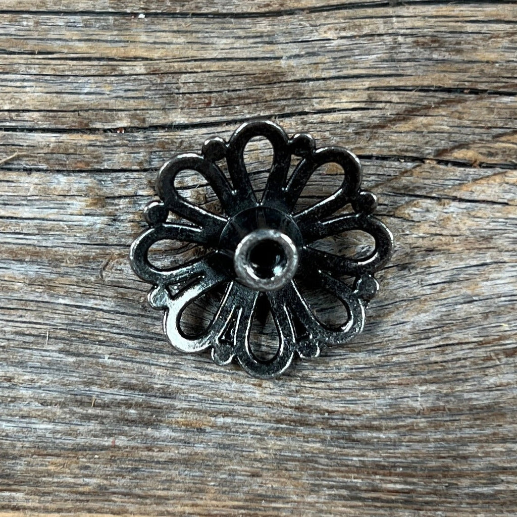 Antique Silver Turquoise Flower Concho 1" W231S — view 2