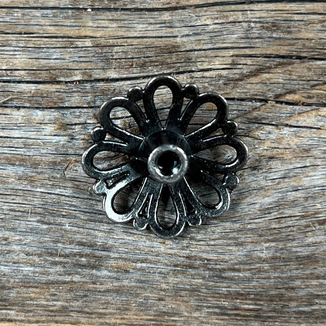 Antique Silver Turquoise Flower Concho 1" W231S — view 2