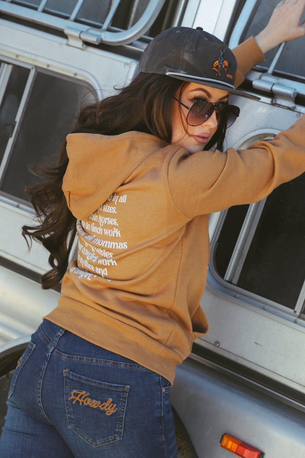 Be Your Own Brand Of Cowgirl Camel Hoodie — view 2