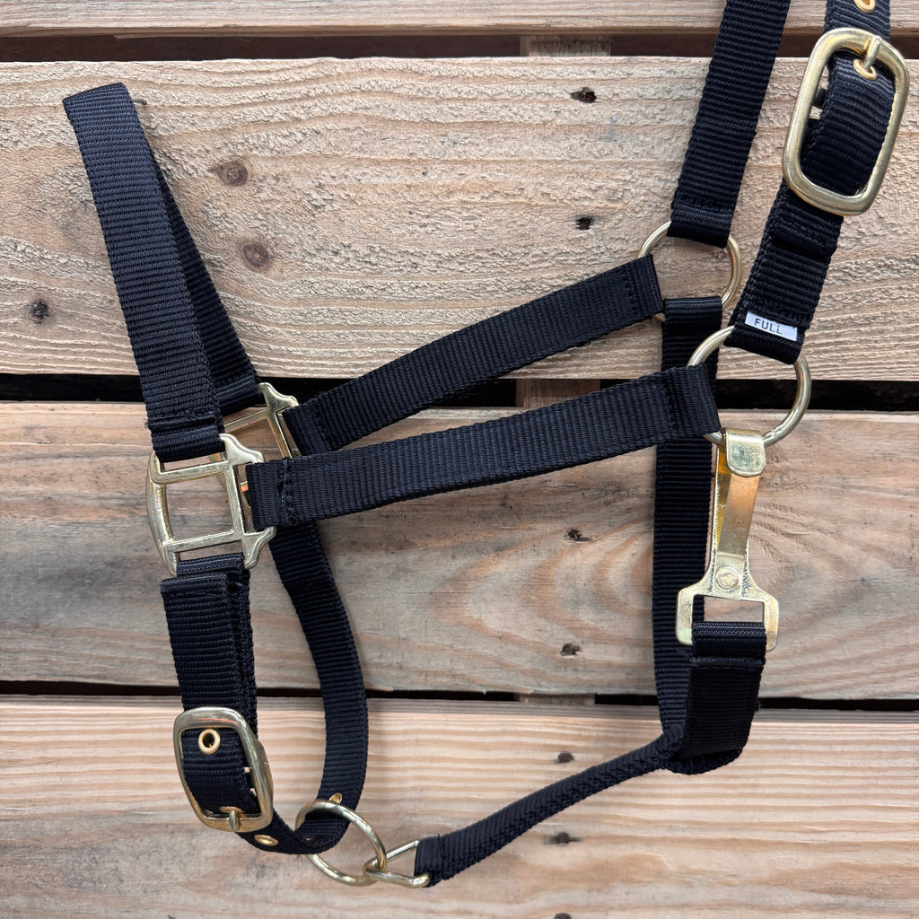 Black Nylon Horse Halter NHBLK — view 3