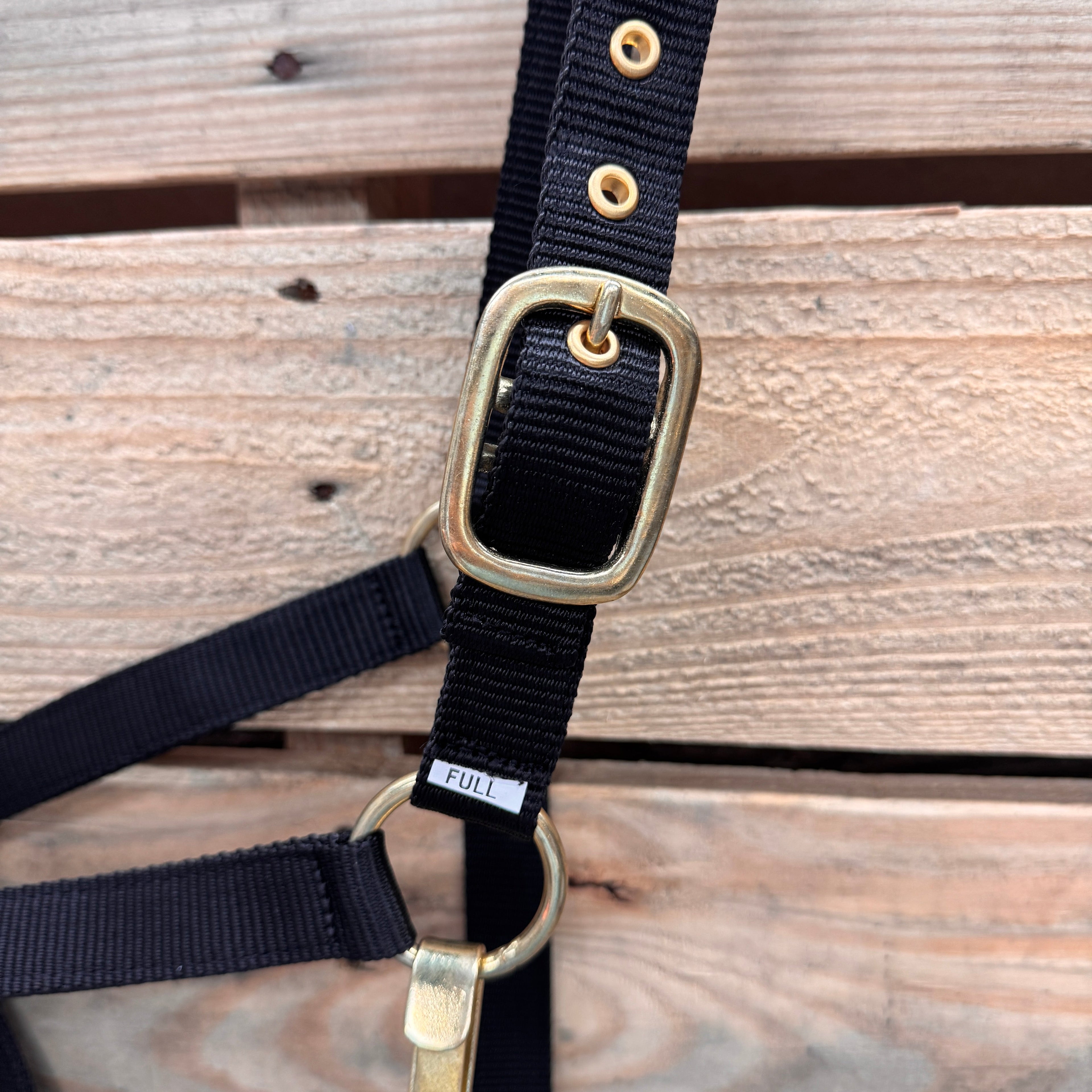 Black Nylon Horse Halter NHBLK — view 4