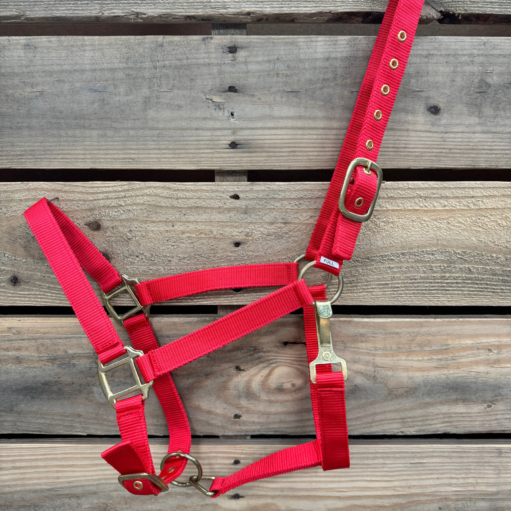 Red Nylon Horse Halter NHRED — view 2