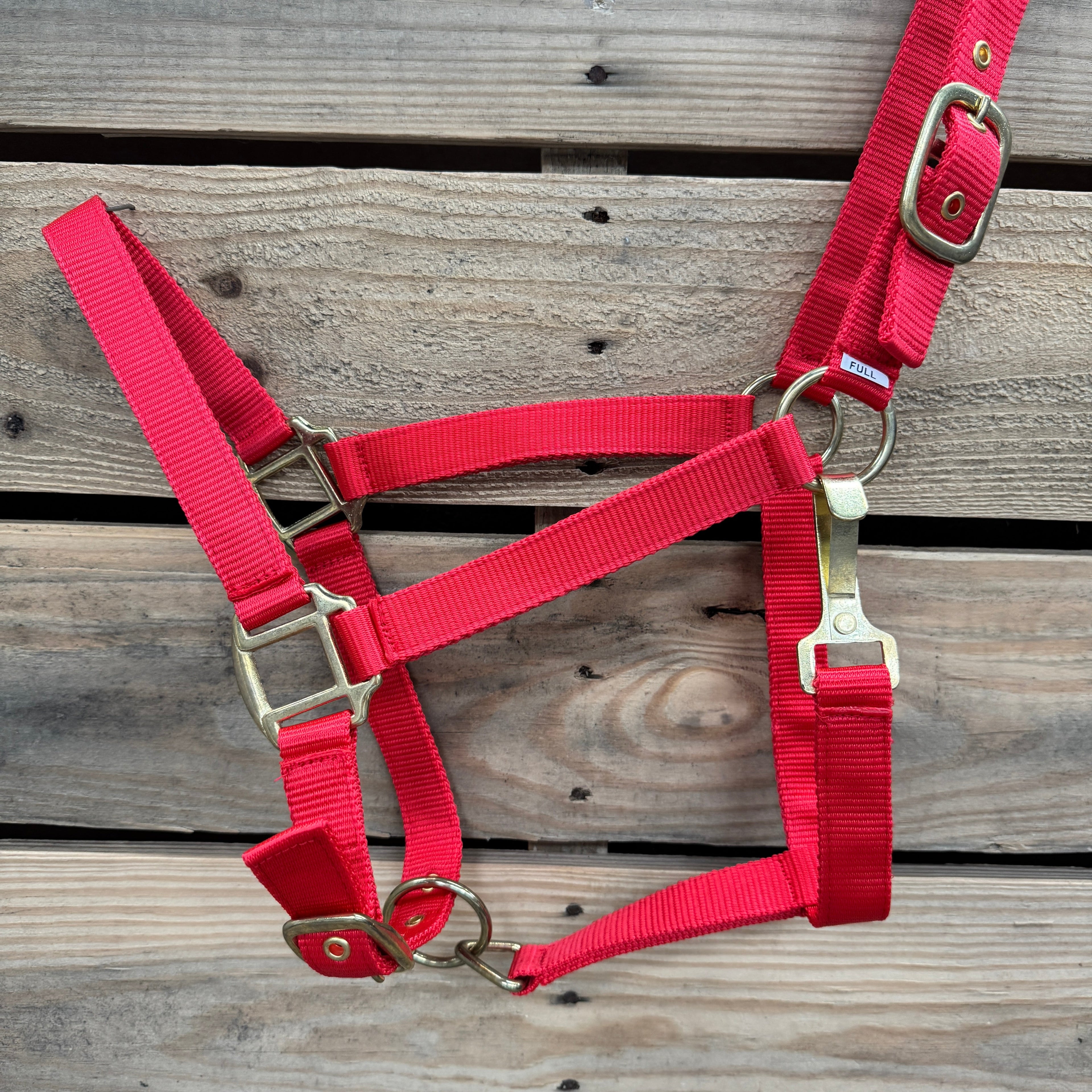 Red Nylon Horse Halter NHRED — view 3