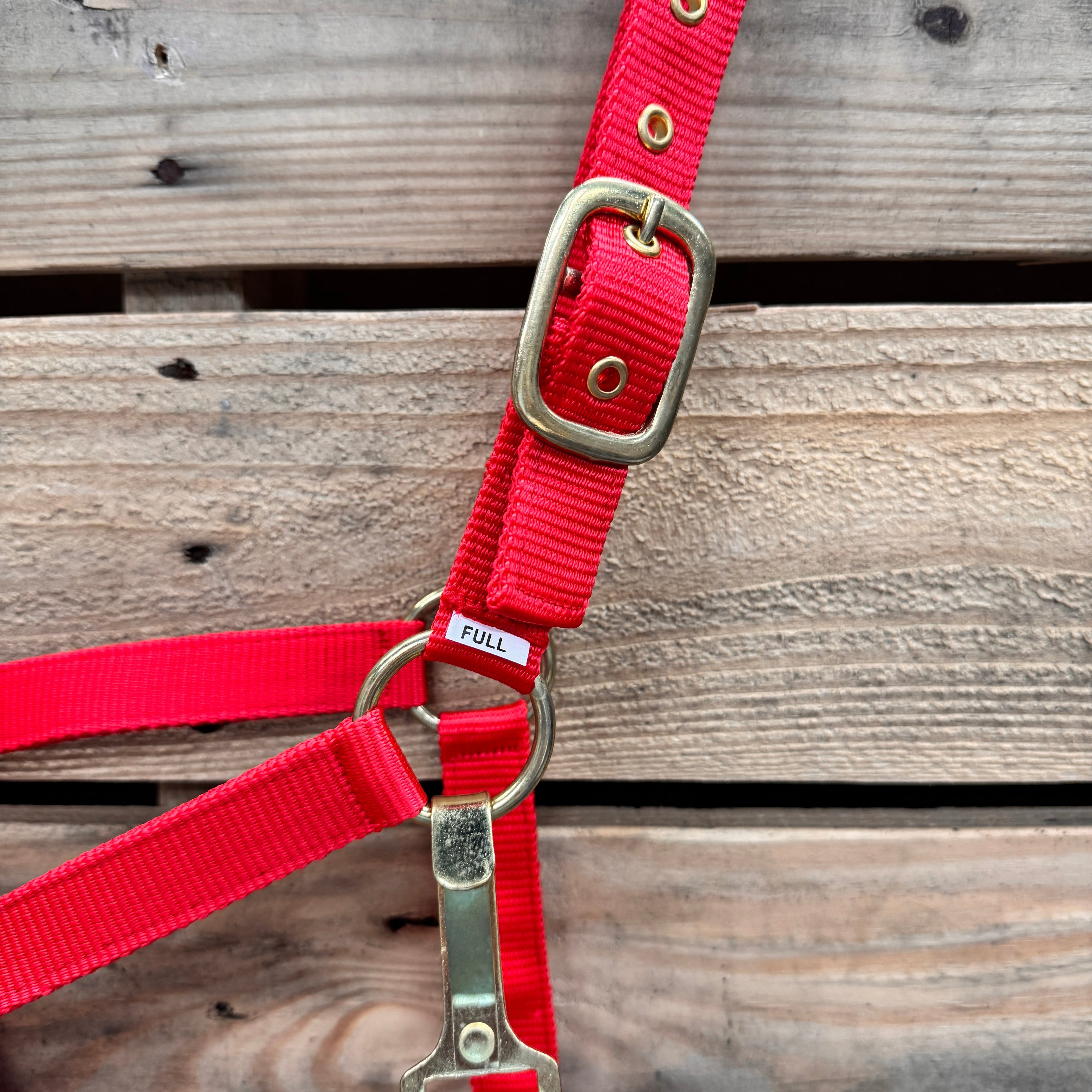 Red Nylon Horse Halter NHRED — view 4