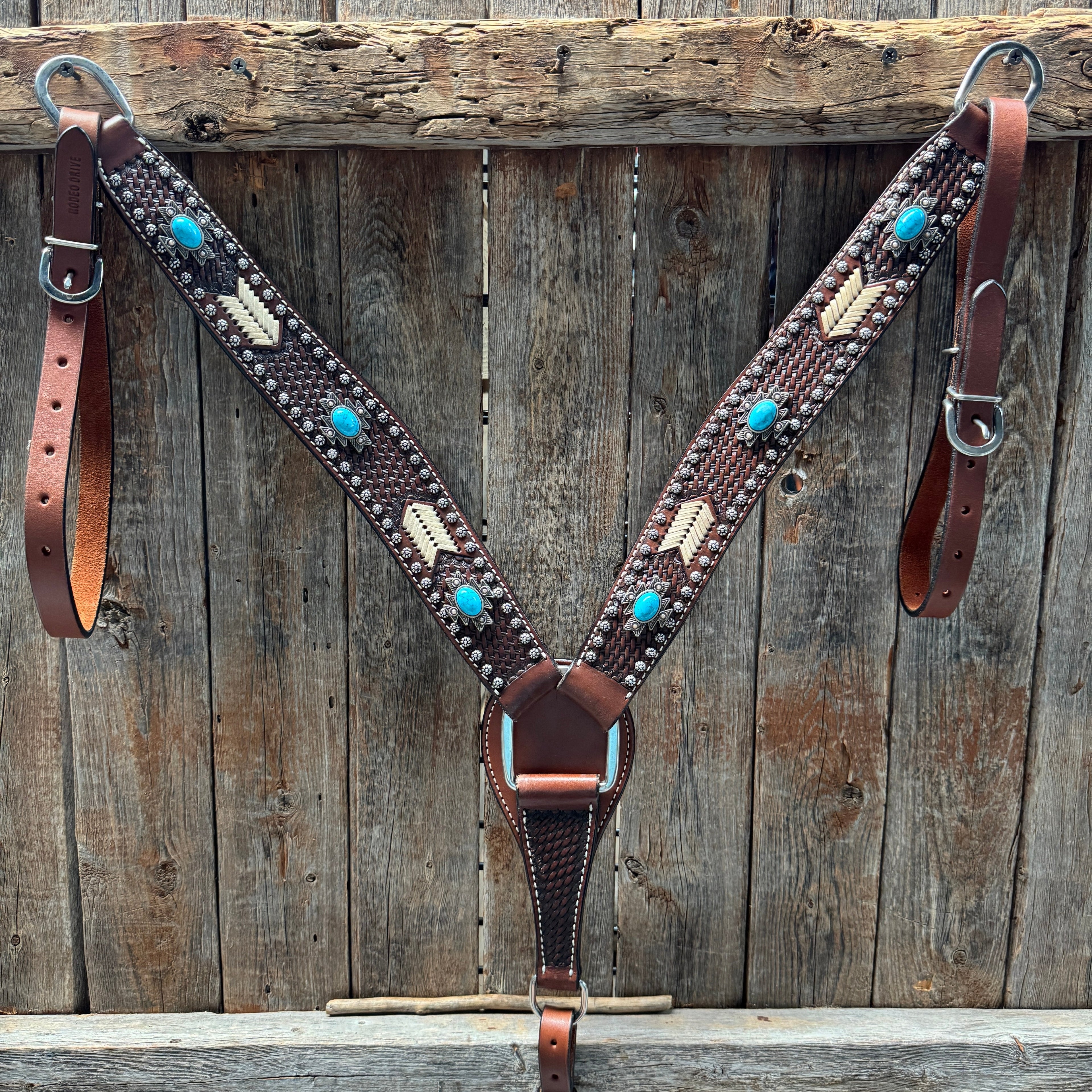Rawhide South West One Ear Headstall and Breastcollar Tack Set #OEBC409 — view 6
