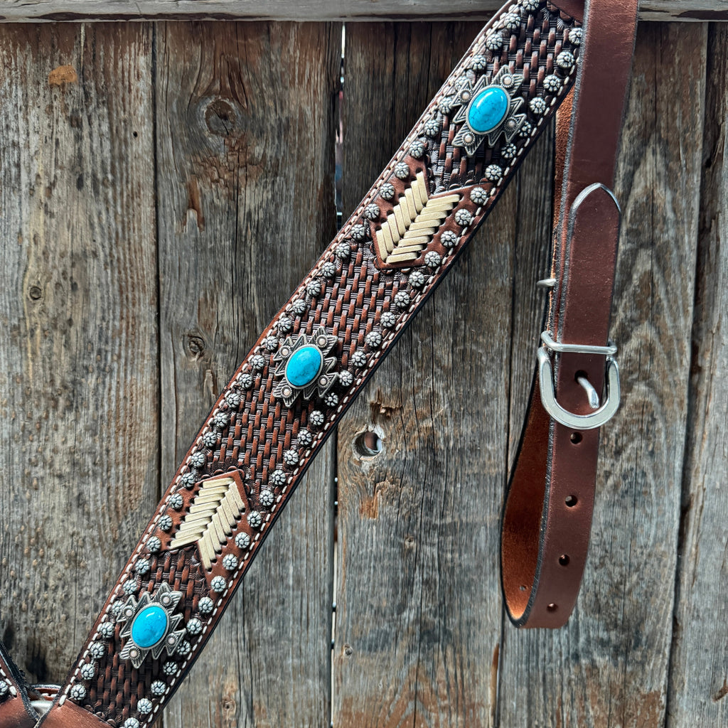 Rawhide South West One Ear Headstall and Breastcollar Tack Set #OEBC409 — view 7