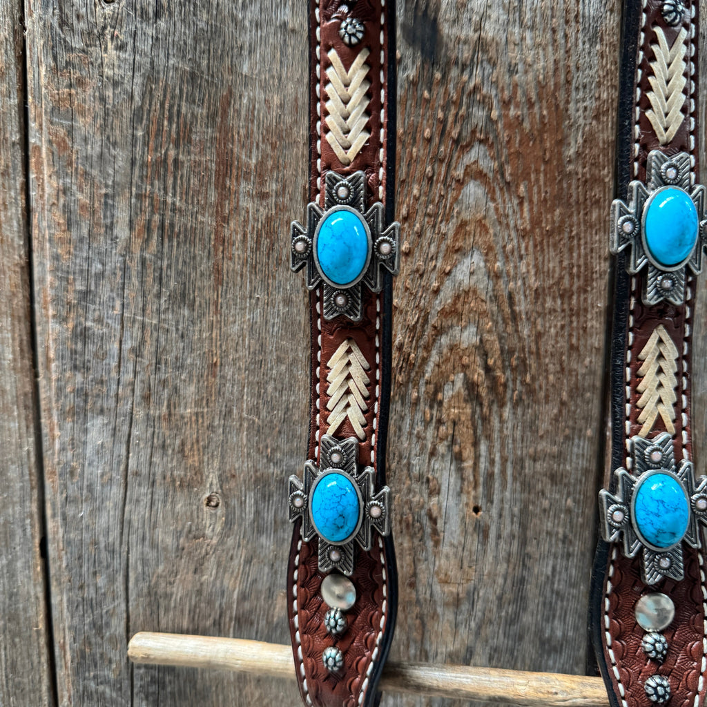 Rawhide South West One Ear Headstall and Breastcollar Tack Set #OEBC409 — view 5