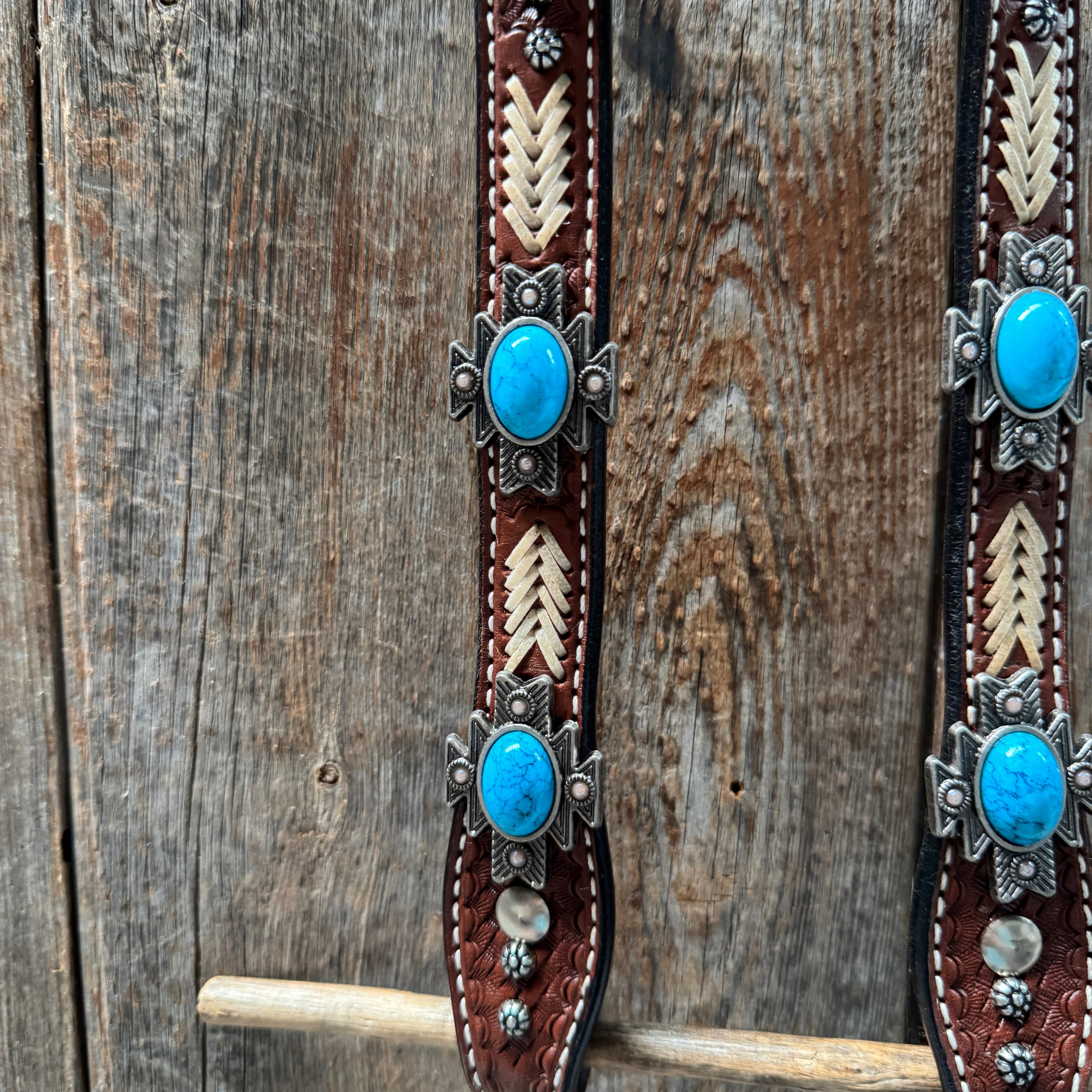 Rawhide South West One Ear Headstall and Breastcollar Tack Set #OEBC409 — view 5