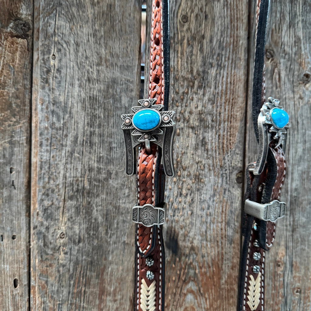 Rawhide South West One Ear Headstall and Breastcollar Tack Set #OEBC409 — view 4