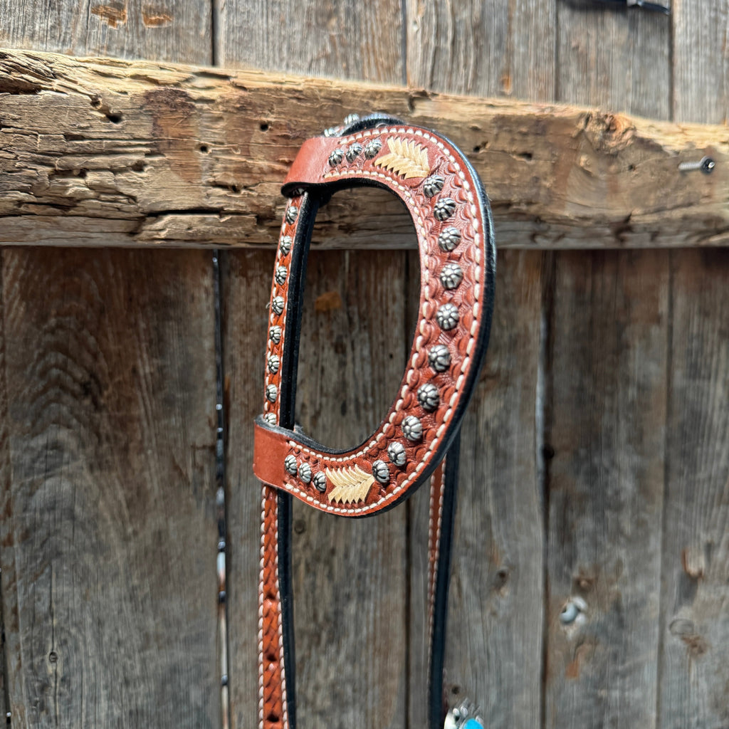 Rawhide South West One Ear Headstall and Breastcollar Tack Set #OEBC409 — view 3