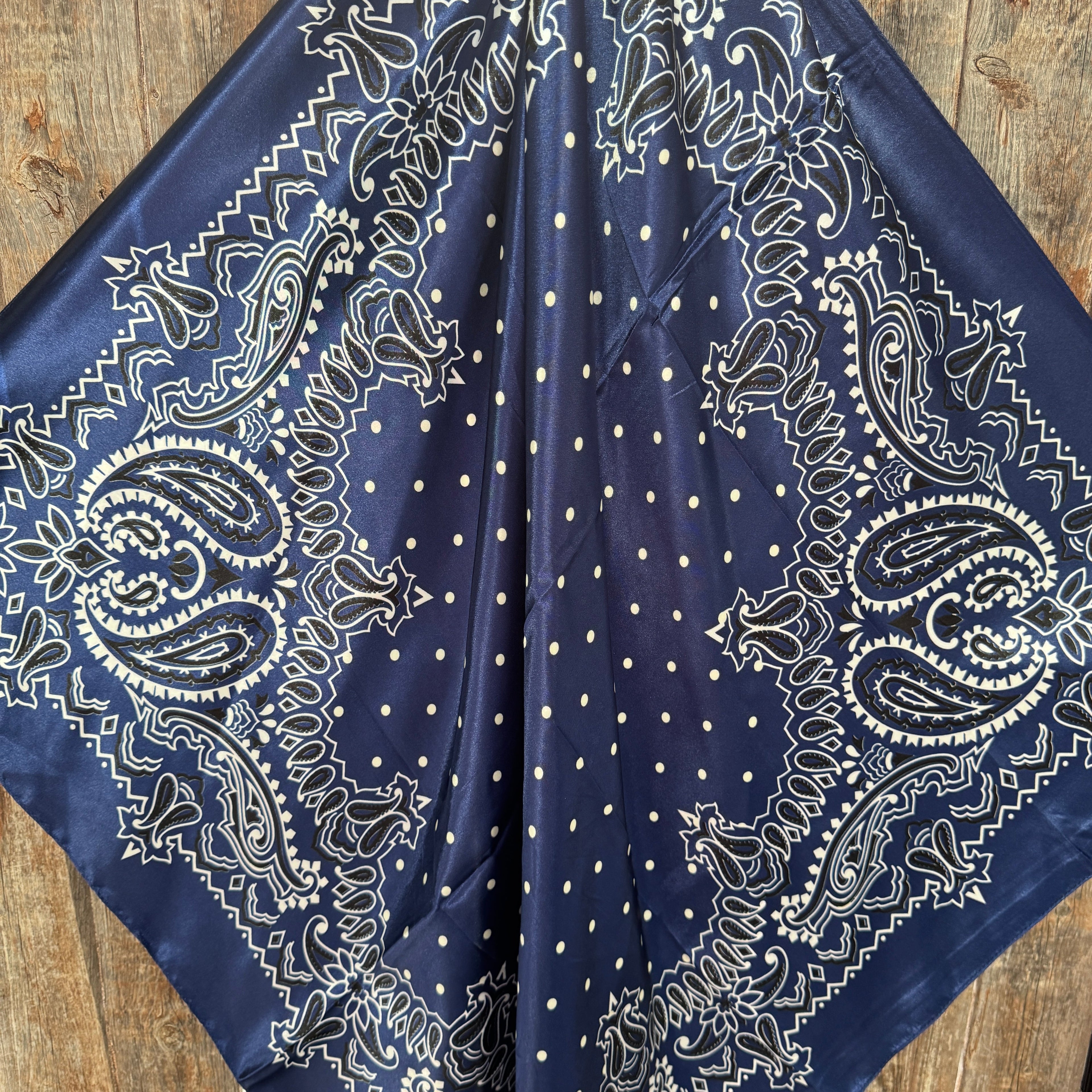 Blue Paisley Wild Rag - Western Scarf