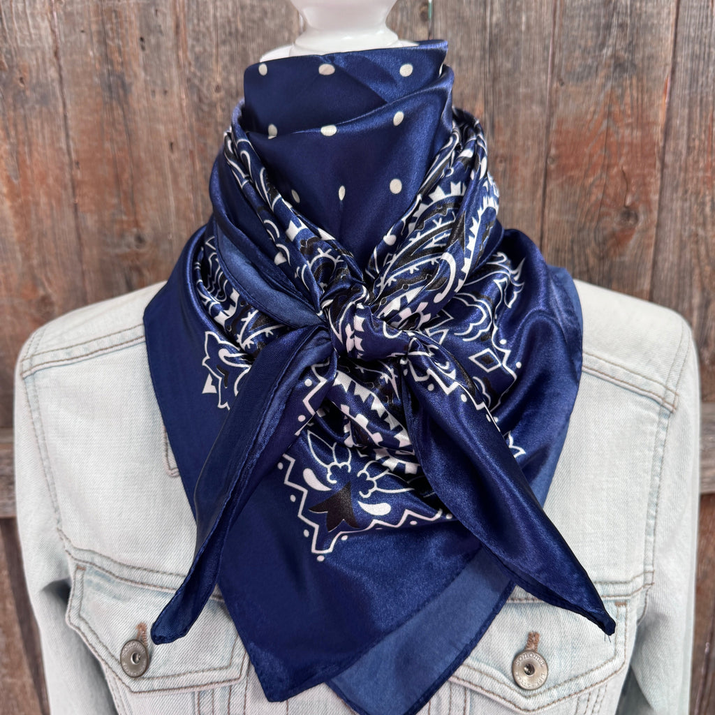 Blue Paisley Wild Rag - Western Scarf