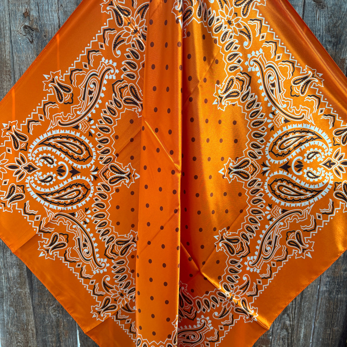Orange Paisley Wild Rag - Western Scarf