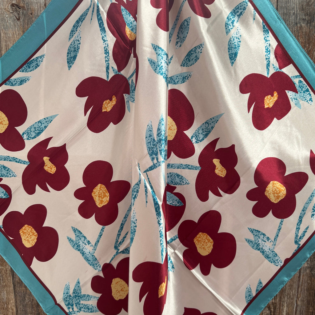 Burgundy and Cream Wild Rag - Western Scarf