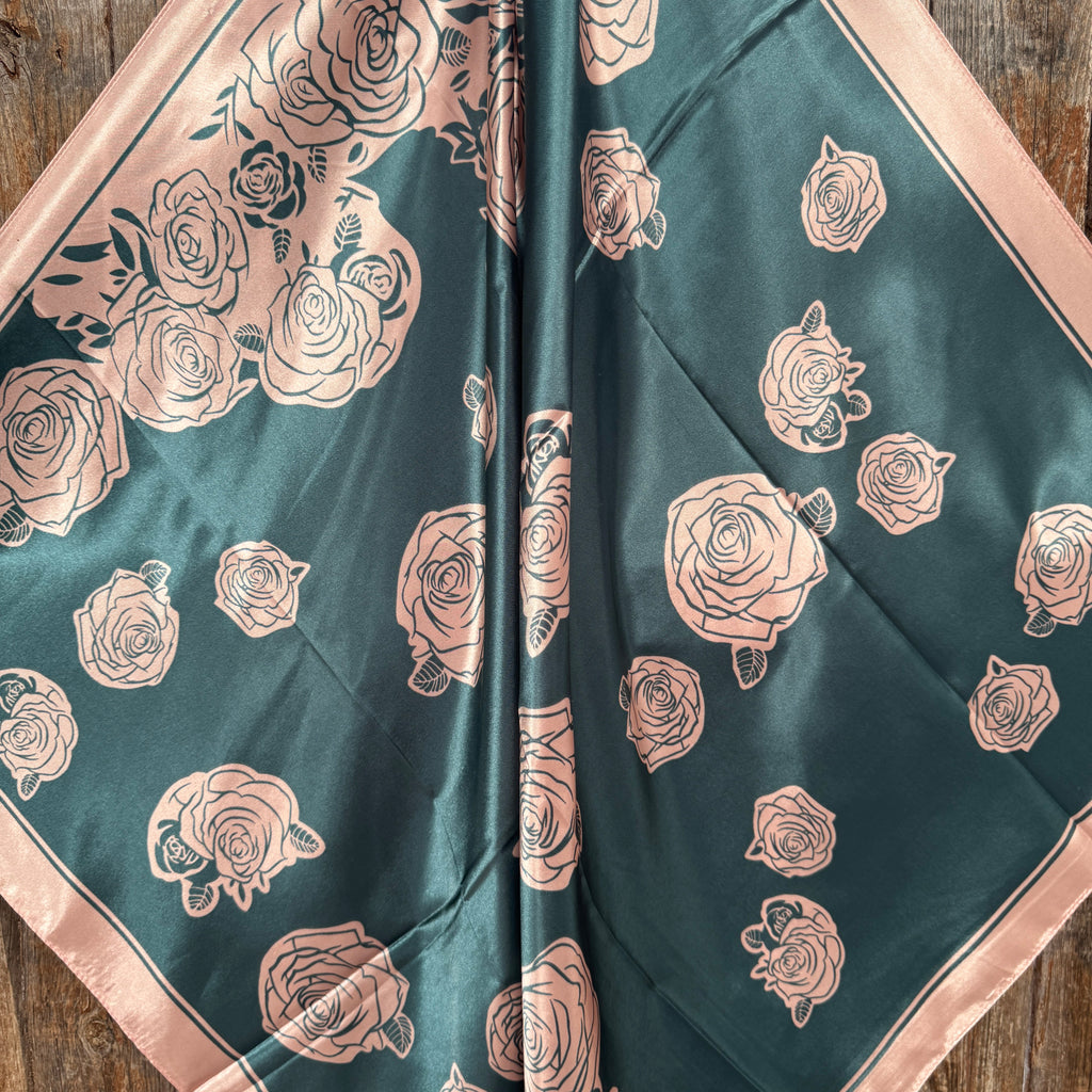 Baby Pink Roses Wild Rag - Western Scarf