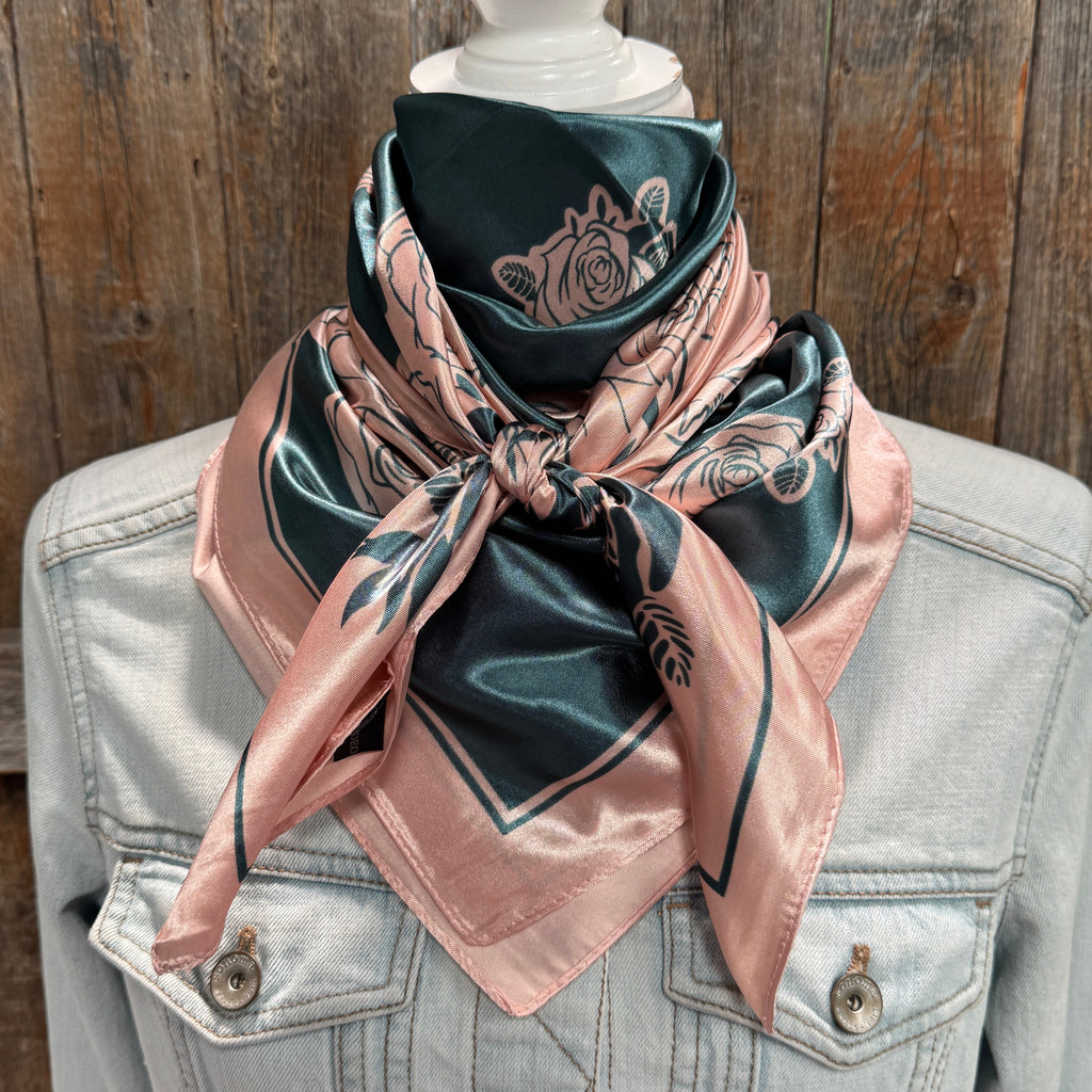 Baby Pink Roses Wild Rag - Western Scarf