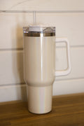 White Iridescent 40 Oz Tumbler