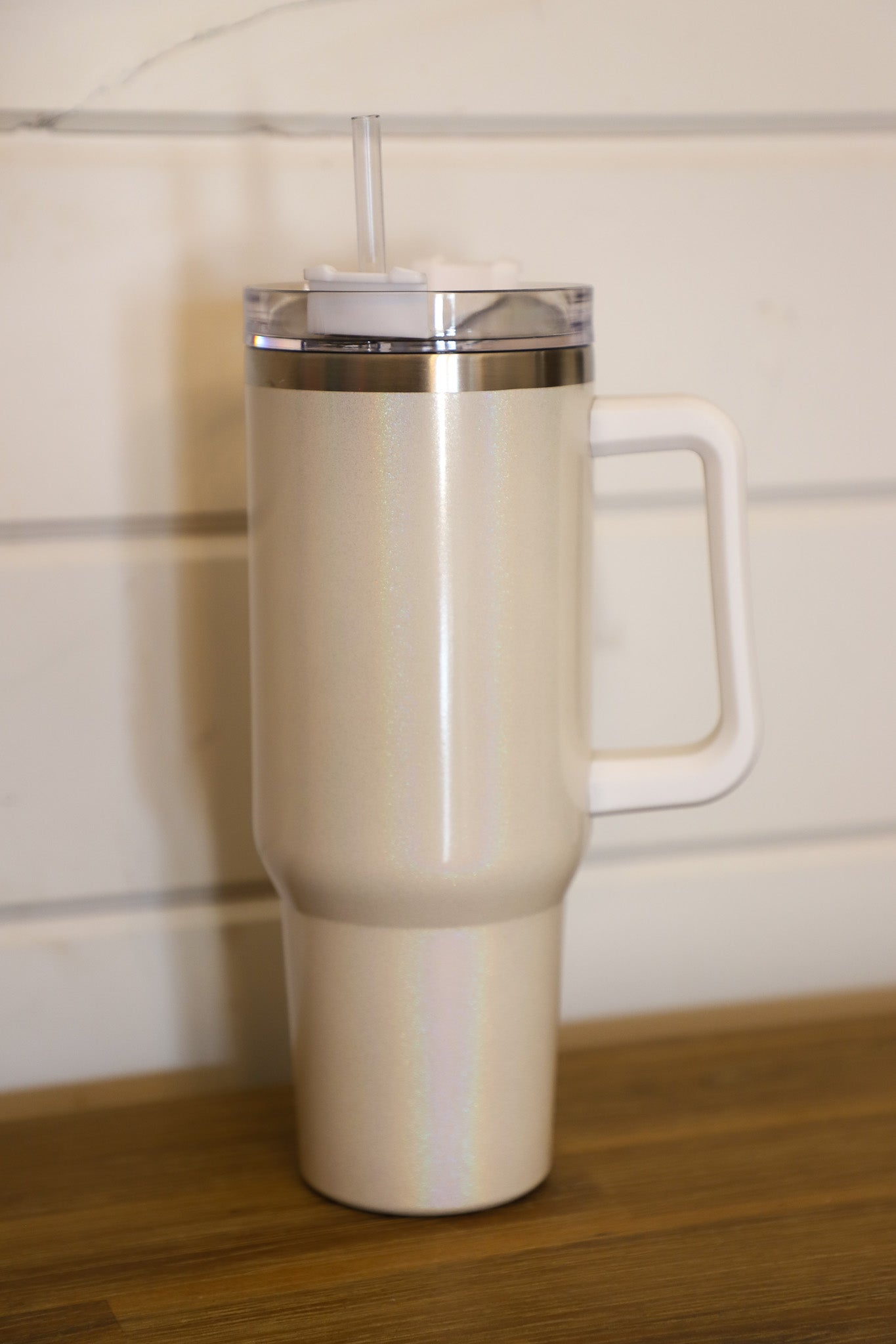 White Iridescent 40 Oz Tumbler