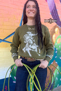 DS OLIVE Wild & Western Sweater by Rowdy Crowd Clothing