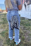 DS SMALL Black Checkered Out Wild Rag/ Scarf by Rowdy Crowd Clothing