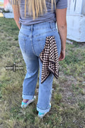 DS SMALL Tan Checkered Out Wild Rag/ Scarf by Rowdy Crowd Clothing