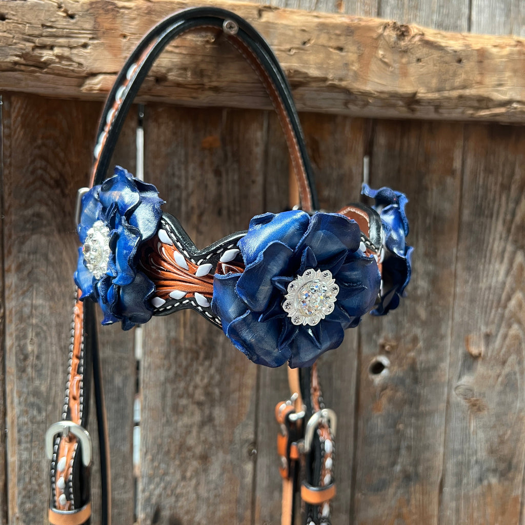 Classic Red, White and Blue Browband/One Ear Tack Set #BBBC638 — view 4