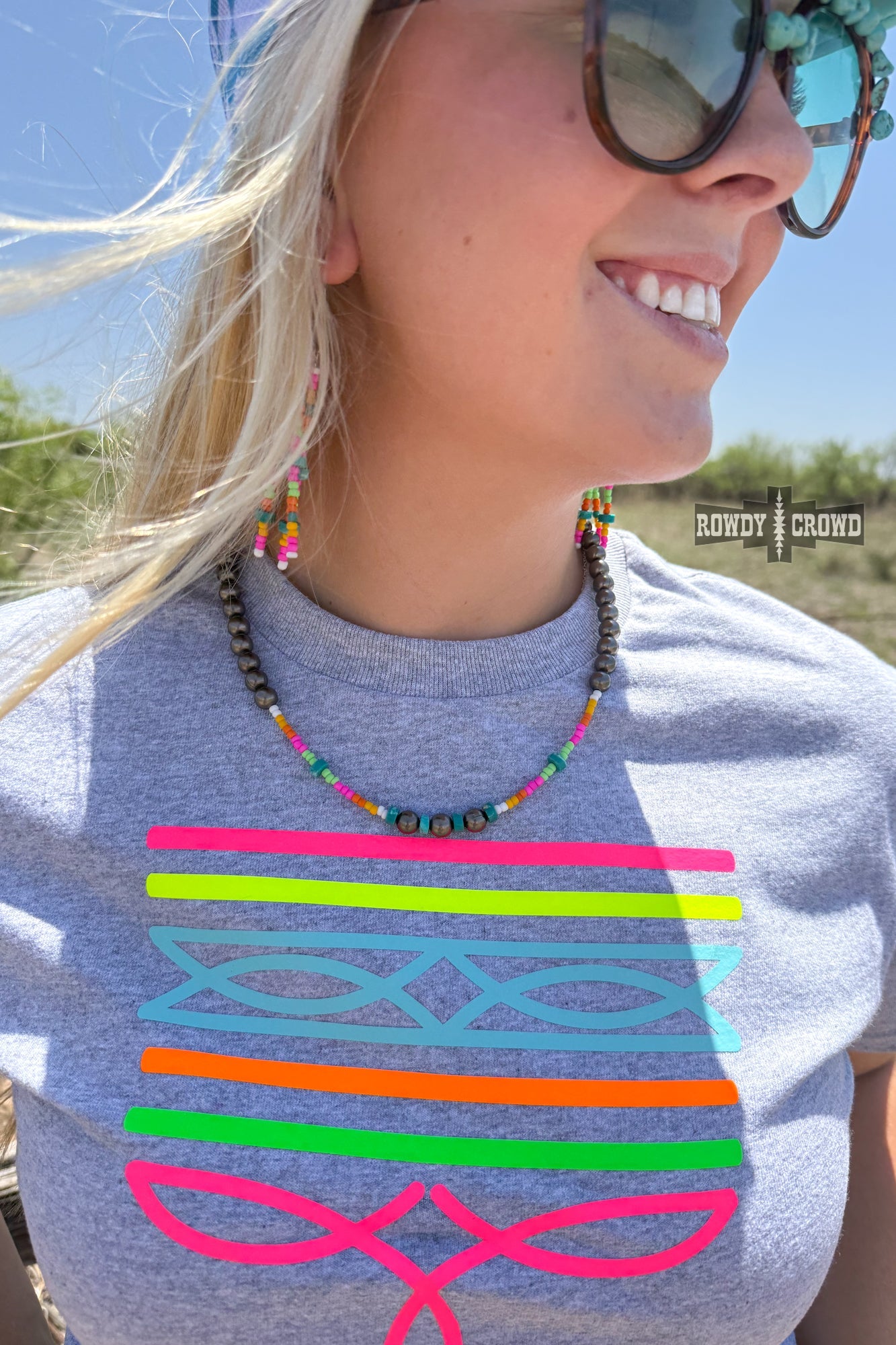 DS Serape Sunrise Necklace by Rowdy Crowd Clothing - product image 2
