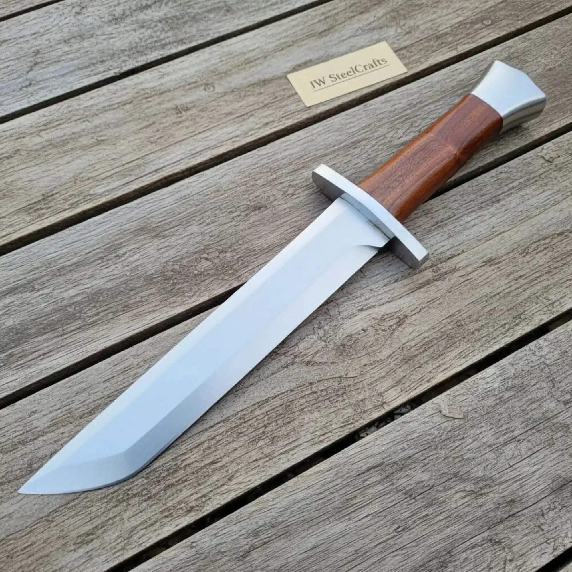 Norse Tanto Seax Knife 14" Handmade Carbon Steel Viking-Style Blade