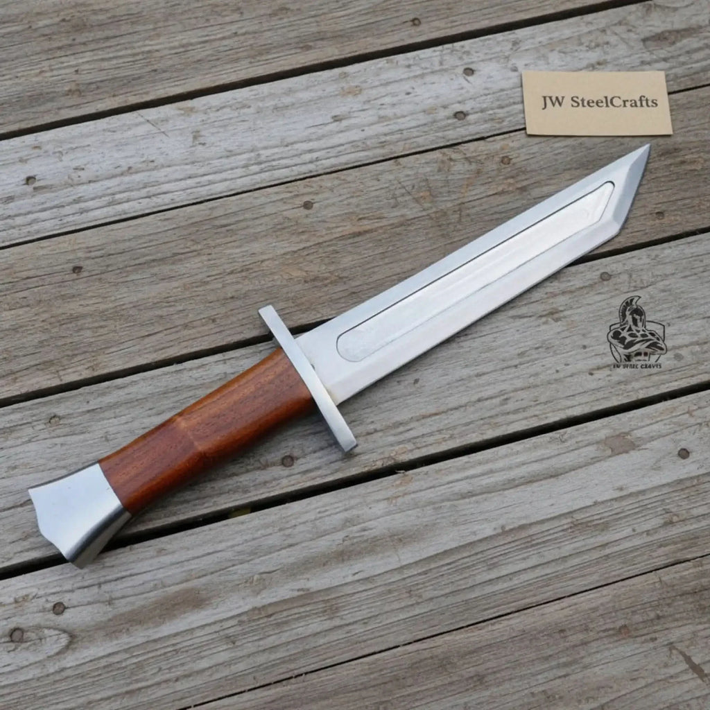 Norse Tanto Seax Knife 14" Handmade Carbon Steel Viking-Style Blade