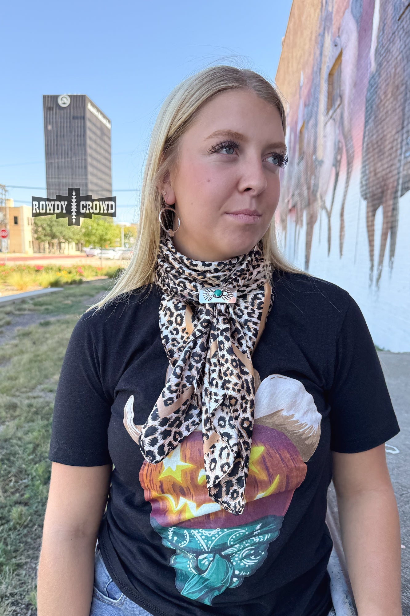 DS Liberty Leopard Wild Rag/ Scarf by Rowdy Crowd Clothing - product image 2