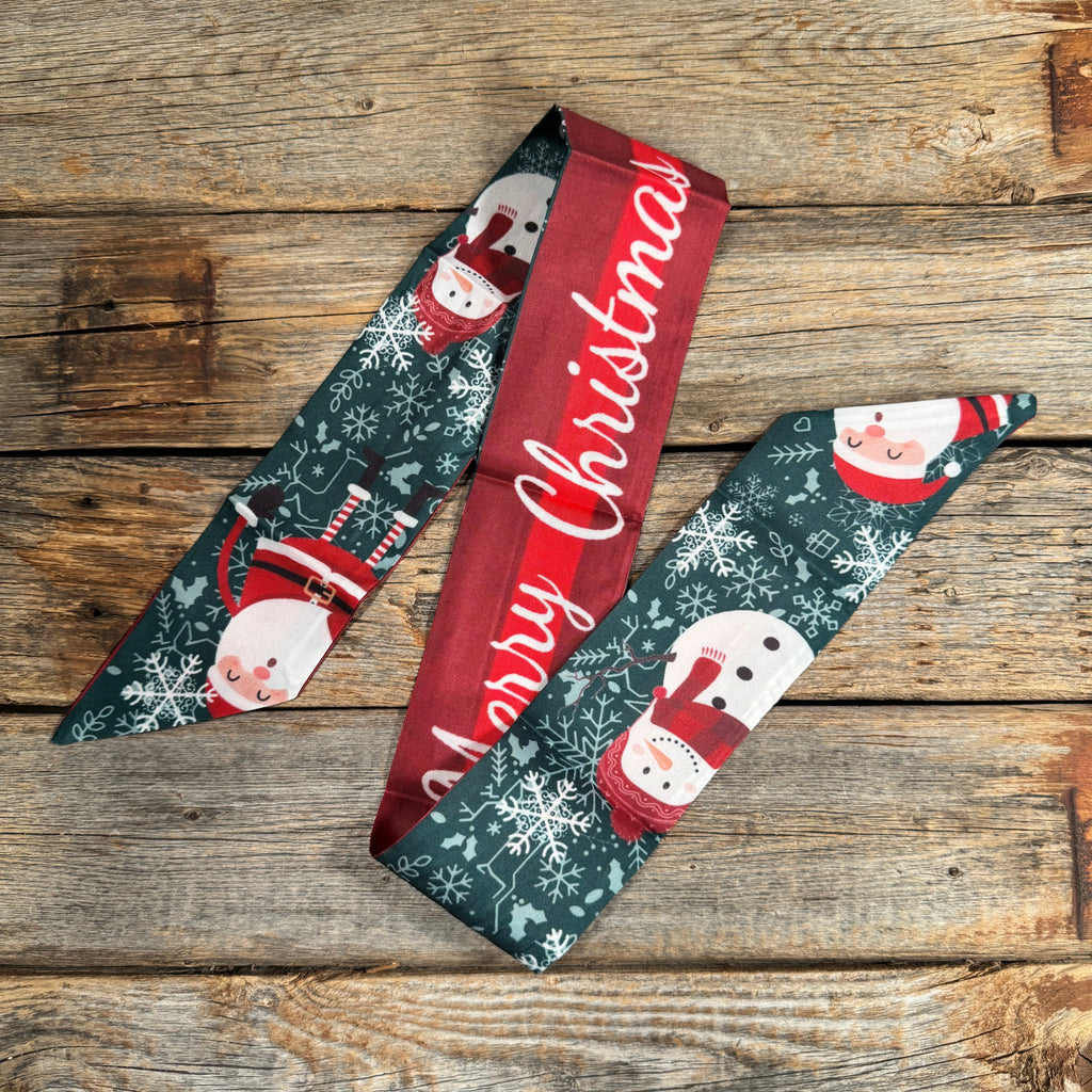 Green Holiday Western Skinny Mini Wild Rag Scarf / Cowgirl Necktie  #TW148