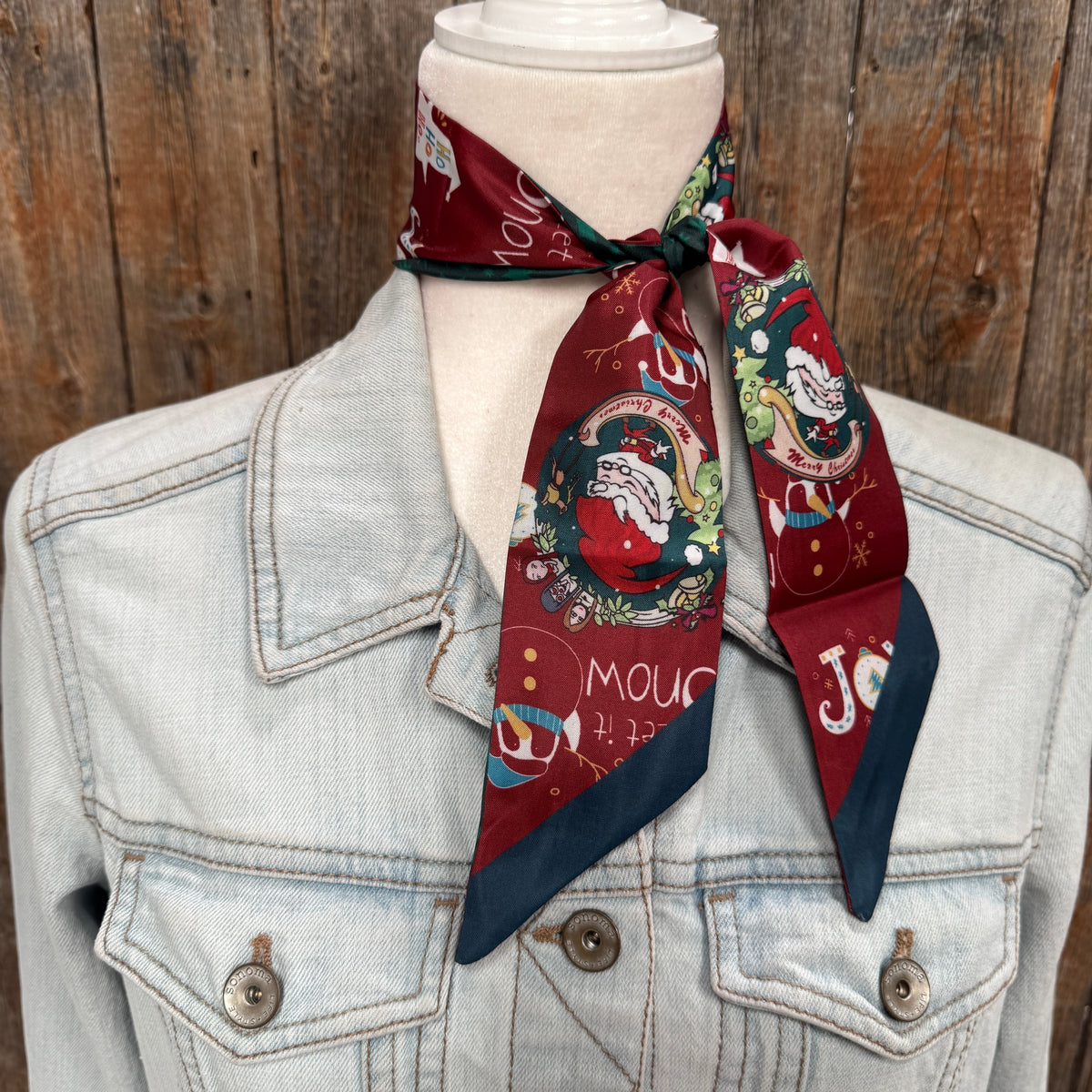 Burgundy Holiday Western Skinny Mini Wild Rag Scarf / Cowgirl Necktie  #TW149
