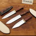 Handmade 3-Piece Chef Knife Set with Tali Wood Handles | Full Tang Kitchen Knife Collection