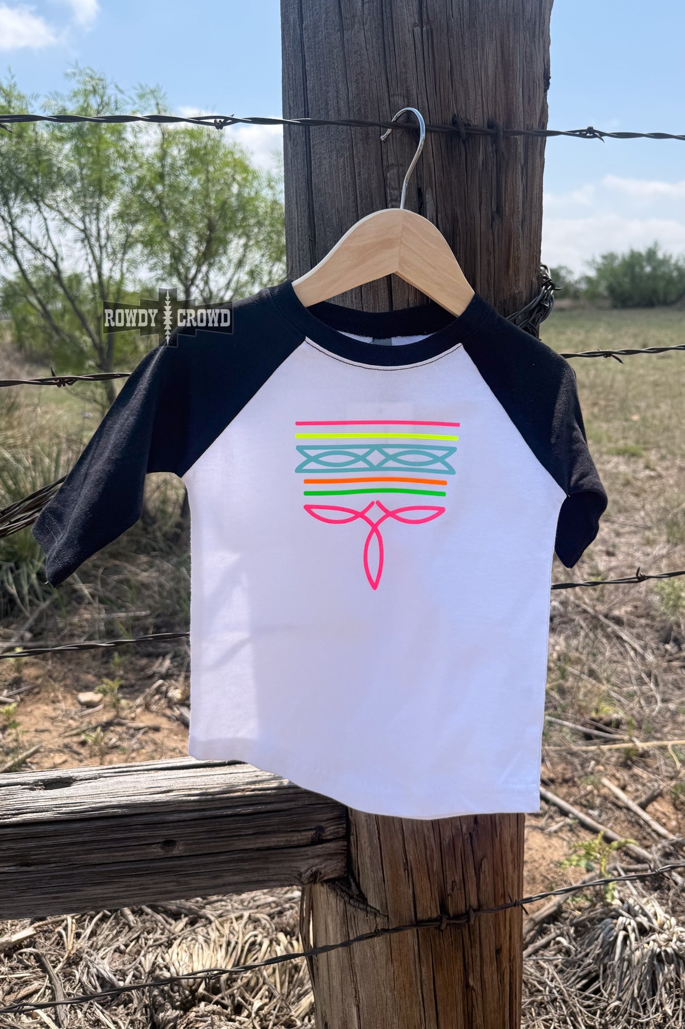 DS KIDS Neon Boot Stitch Raglan by Rowdy Crowd Clothing