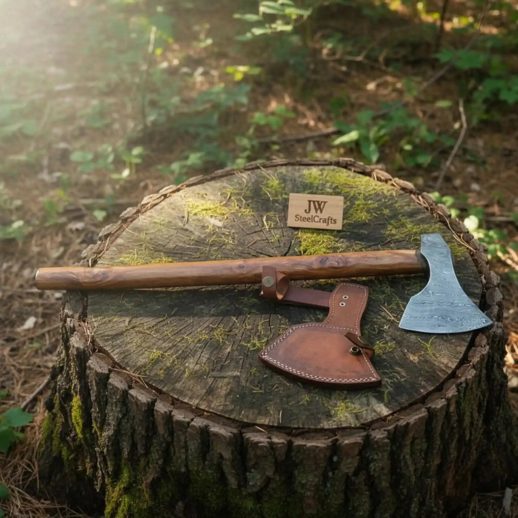 Handmade Damascus Hudson Bay Axe with Tali Wood Handle