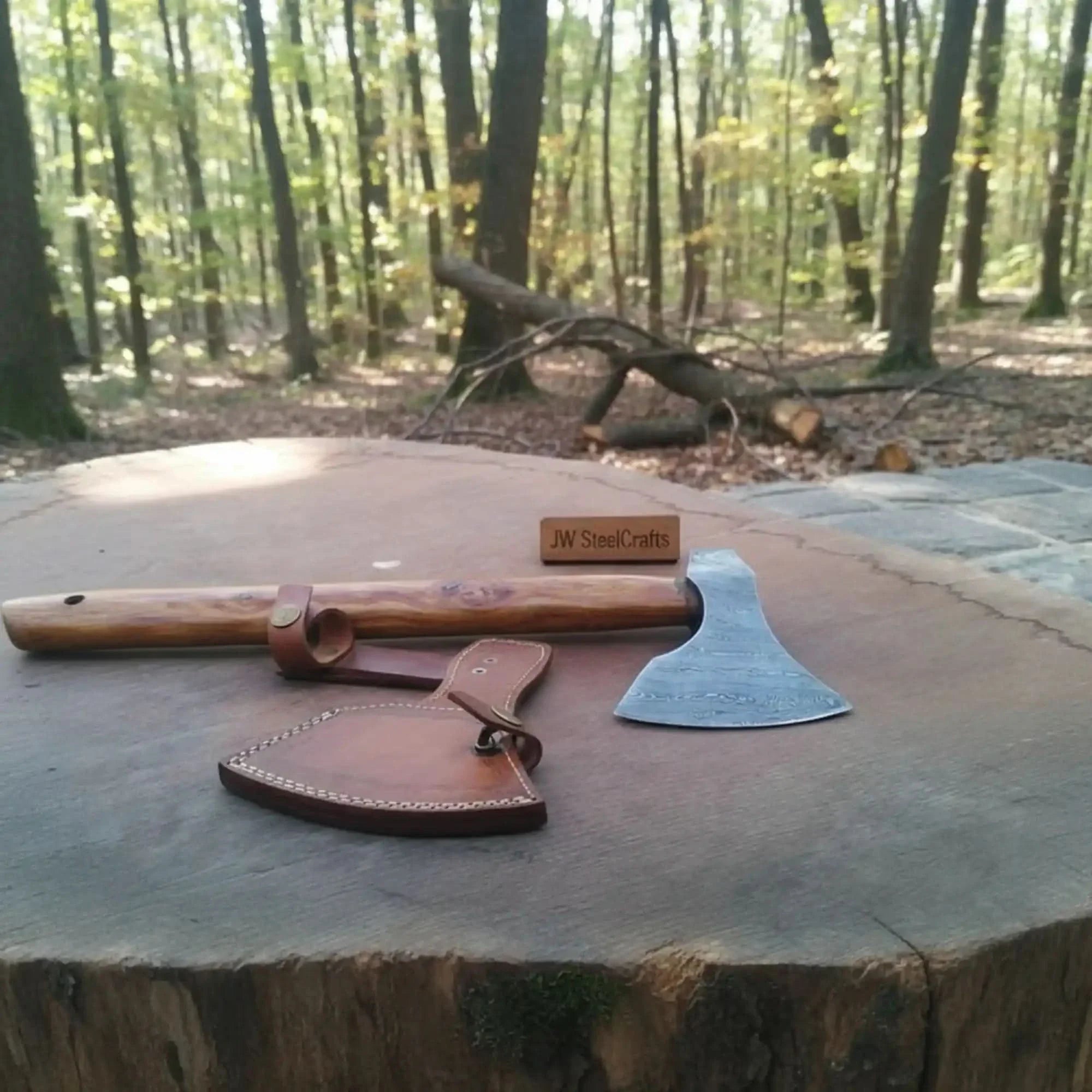 Handmade Damascus Hudson Bay Axe with Tali Wood Handle