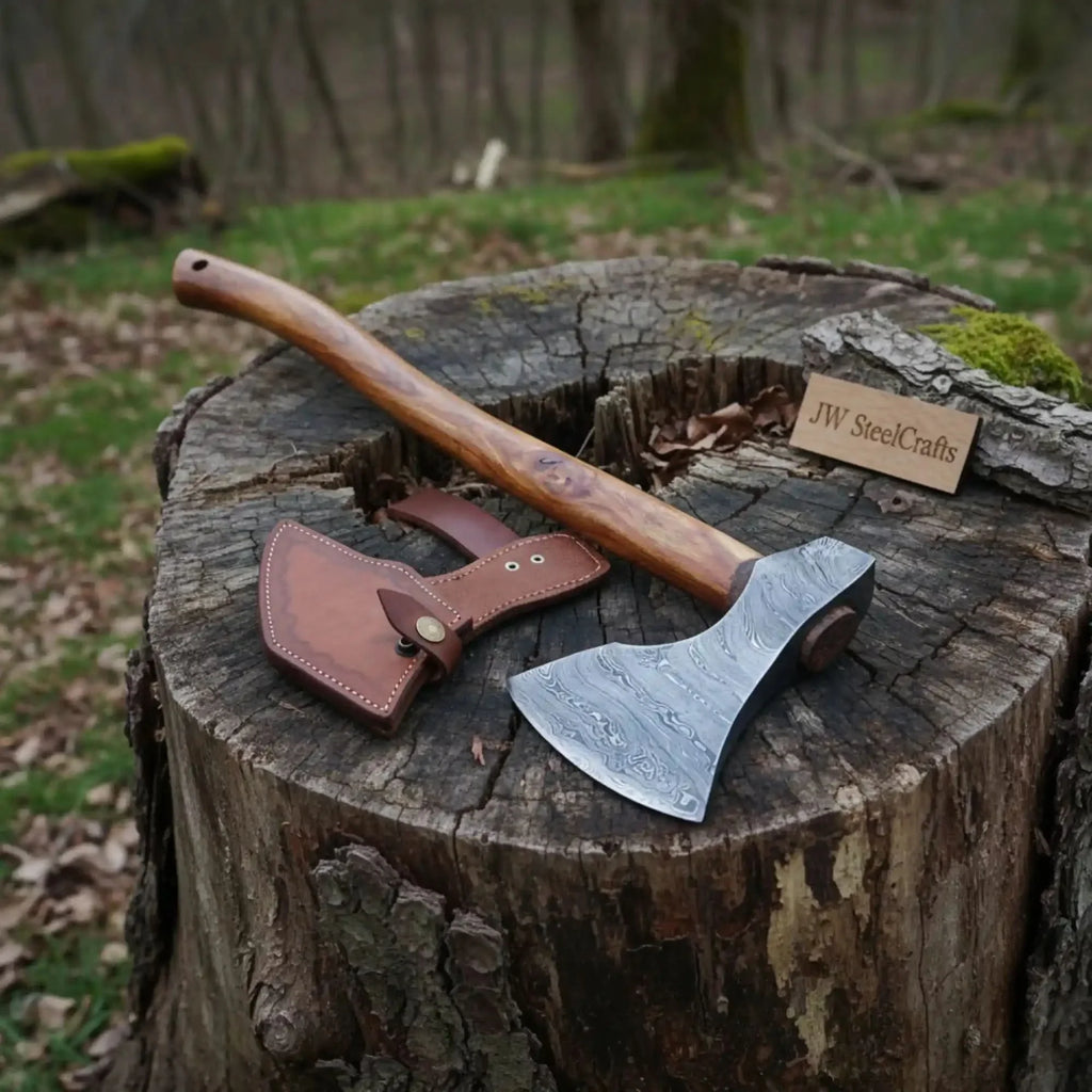 Handmade Damascus Hudson Bay Axe with Tali Wood Handle