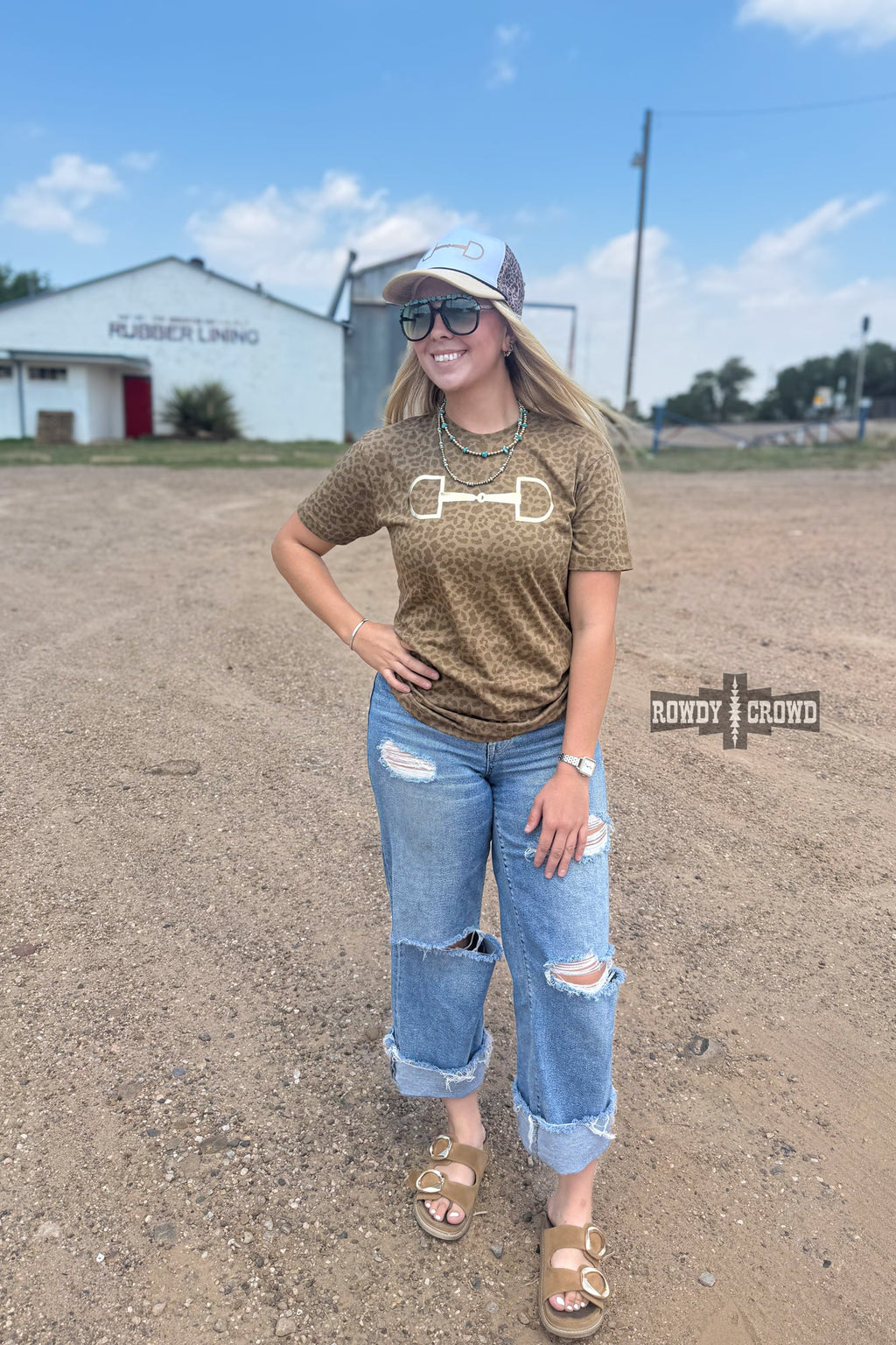 DS BROWN Leopard Bit Tee by Rowdy Crowd Clothing
