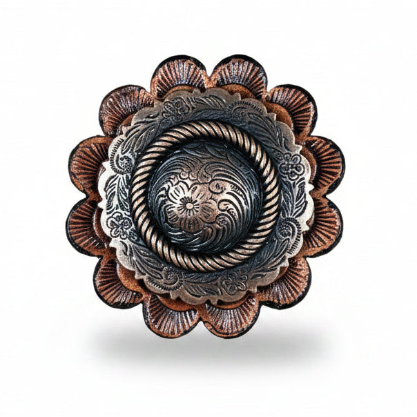 Copper Round Western Concho W101 — view 5