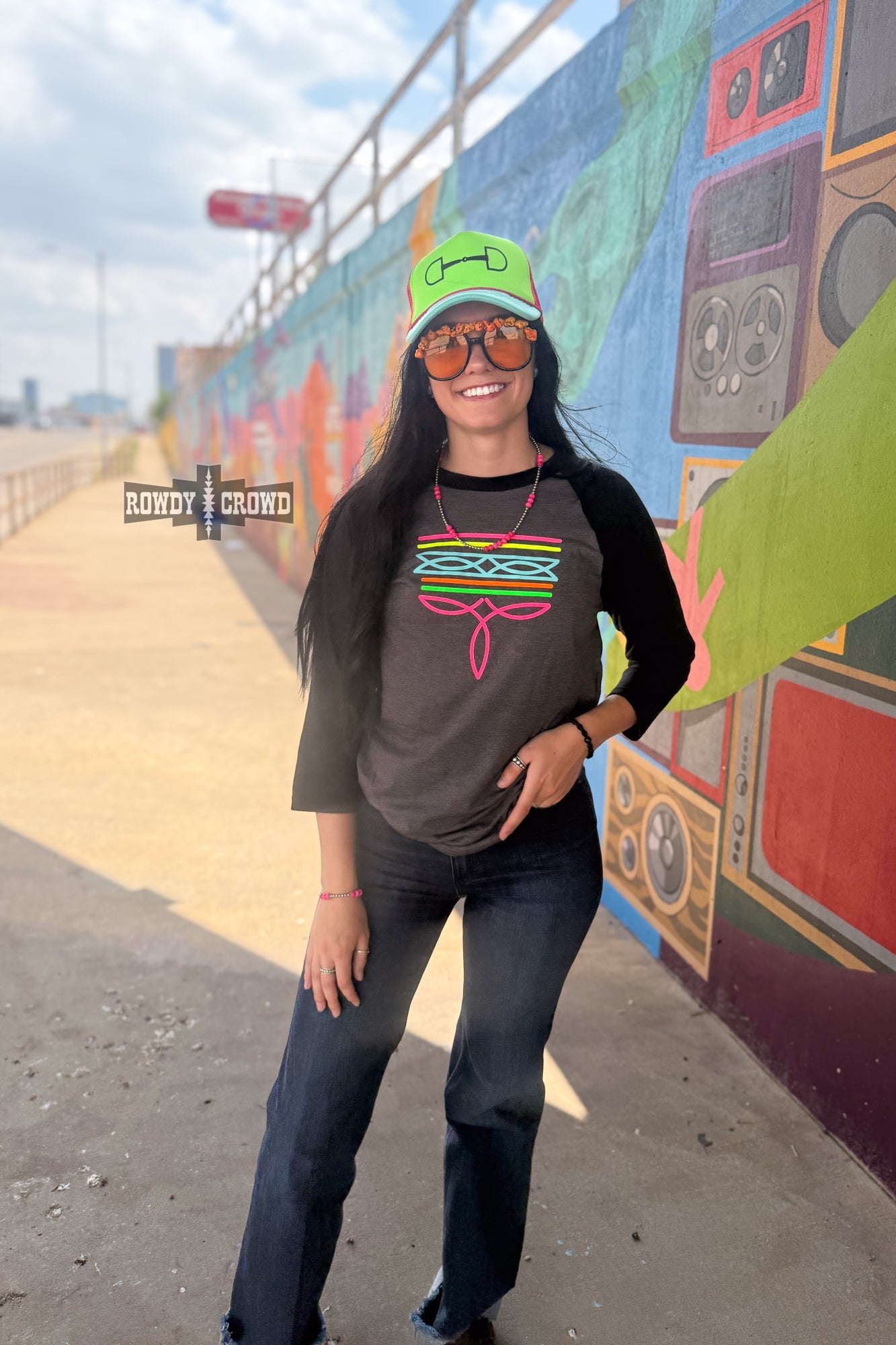 DS Neon Boot Stitch Raglan by Rowdy Crowd Clothing - product image 2